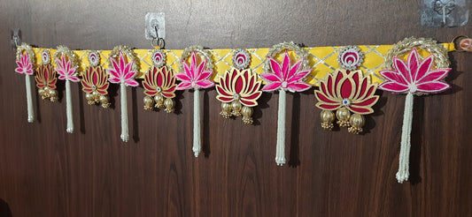 Handmade Lotus Pearl Toran Elegant Festive Door Hanging for Home Decor