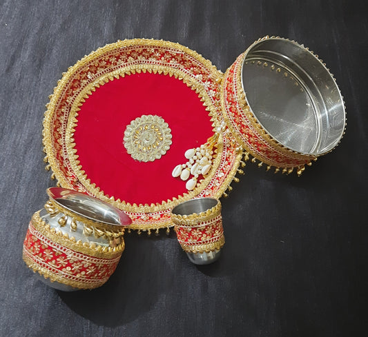 Divine Kodi Shell Karwa Chauth Thali Set