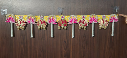 Handmade Lotus Pearl Toran Elegant Festive Door Hanging for Home Decor