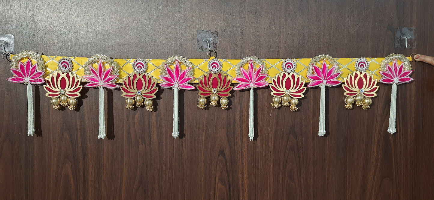 Handmade Lotus Pearl Toran Elegant Festive Door Hanging for Home Decor