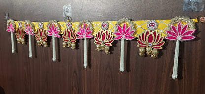 Handmade Lotus Pearl Toran Elegant Festive Door Hanging for Home Decor