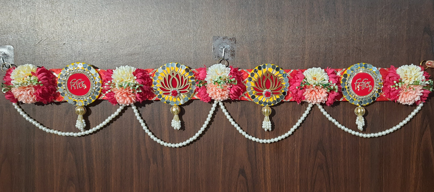 Lotus Blossom Ridhi Sidhi Toran with Pearl Garland